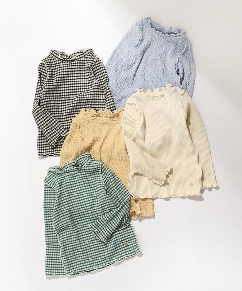 apres les cours（アプレレクール）の「メロウリブTシャツ（Tシャツ/カットソー・キッズ・ブラック/アイボリー/グリーン/イエロー/サックスブルー・90/110/130/80/120/100/140）」の20枚目の写真