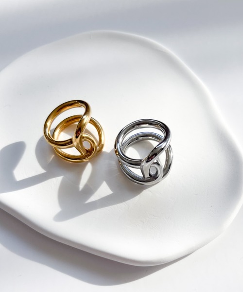 yu-ka(ユーカ)の「YU-KA:ラインクロスリング(リング・レディース・シルバー/ゴールド・9/14)」の5枚目の写真