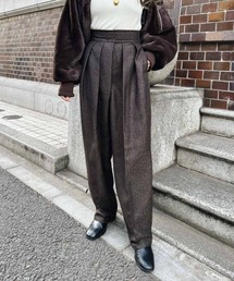 ウエストデザインワイドパンツ
