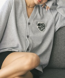 【 ユニセックス 】ハートロゴワッペンカーディガン