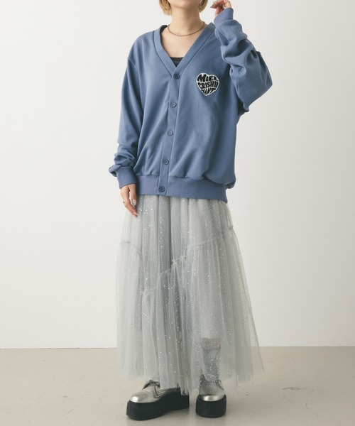 MIEL CRISHUNANT（ミエルクリシュナ）の「【 ユニセックス 】ハートロゴワッペンカーディガン（カーディガン/ボレロ・レディース・ブラック/グレー/ブルー・FREE）」の21枚目の写真