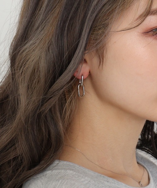 lit.Cy(リットシー)の「ダブルスクエアミニフープピアス(ピアス(両耳用)・メンズ・シルバー/ゴールド・FREE)」の17枚目の写真