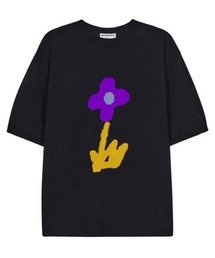 MISTERCHILD（ミスターチャイルド）の「【MISTER CHILD】FLOWER KNIT T SHIRTS / 【ミスターチャイルド】フラワーニット半袖Tシャツ（Tシャツ/カットソー）」