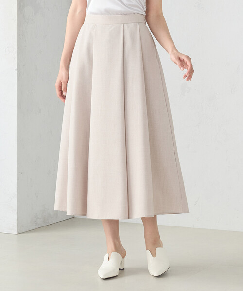 COMME CA ISM（コムサイズム）の「麻調カチオン　タックフレアスカート（スカート・レディース・グレイッシュベージュ/ネイビー・LARGE/MEDIUM）」の15枚目の写真