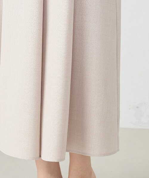 COMME CA ISM（コムサイズム）の「麻調カチオン　タックフレアスカート（スカート・レディース・グレイッシュベージュ/ネイビー・LARGE/MEDIUM）」の7枚目の写真