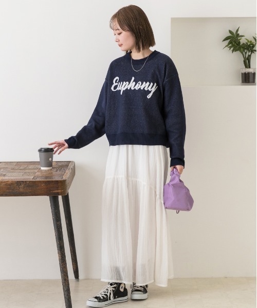 ad thie(アドティエ)の「配色ロゴデザイン ジャガードニットプルオーバー(ニット/セーター・レディース・オフホワイト/ブルー/オートミール/ネイビー・FREE)」の19枚目の写真