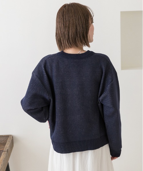 ad thie(アドティエ)の「配色ロゴデザイン ジャガードニットプルオーバー(ニット/セーター・レディース・オフホワイト/ブルー/オートミール/ネイビー・FREE)」の13枚目の写真