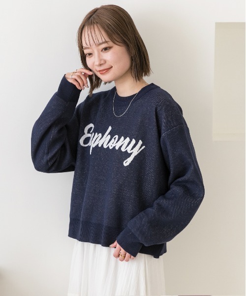 ad thie(アドティエ)の「配色ロゴデザイン ジャガードニットプルオーバー(ニット/セーター・レディース・オフホワイト/ブルー/オートミール/ネイビー・FREE)」の14枚目の写真