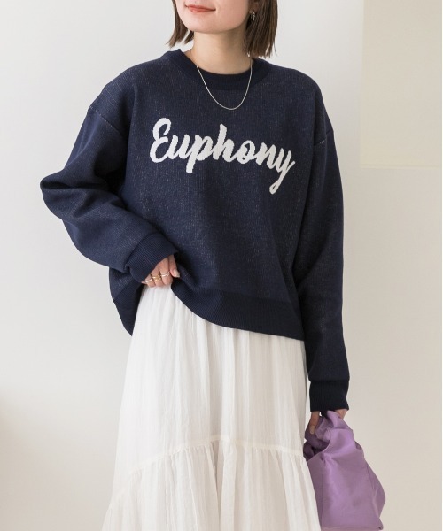 ad thie(アドティエ)の「配色ロゴデザイン ジャガードニットプルオーバー(ニット/セーター・レディース・オフホワイト/ブルー/オートミール/ネイビー・FREE)」の11枚目の写真