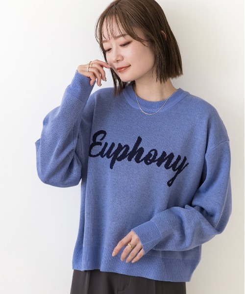 ad thie(アドティエ)の「配色ロゴデザイン ジャガードニットプルオーバー(ニット/セーター・レディース・オフホワイト/ブルー/オートミール/ネイビー・FREE)」の6枚目の写真