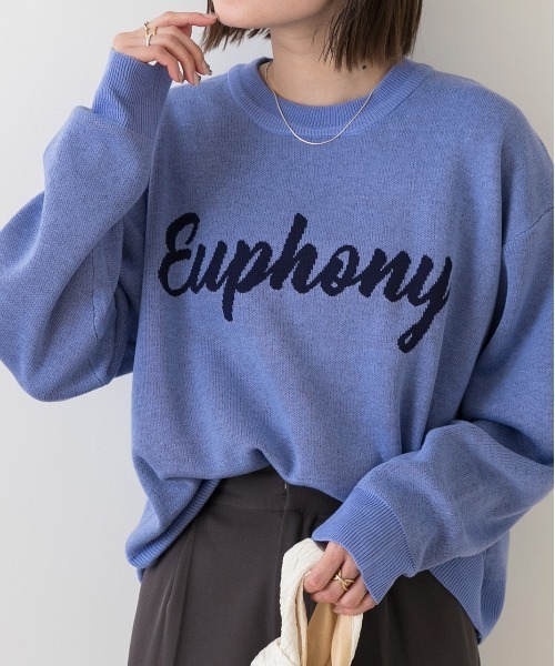 ad thie(アドティエ)の「配色ロゴデザイン ジャガードニットプルオーバー(ニット/セーター・レディース・オフホワイト/ブルー/オートミール/ネイビー・FREE)」の8枚目の写真
