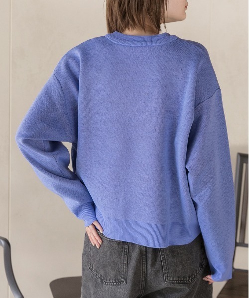ad thie(アドティエ)の「配色ロゴデザイン ジャガードニットプルオーバー(ニット/セーター・レディース・オフホワイト/ブルー/オートミール/ネイビー・FREE)」の10枚目の写真