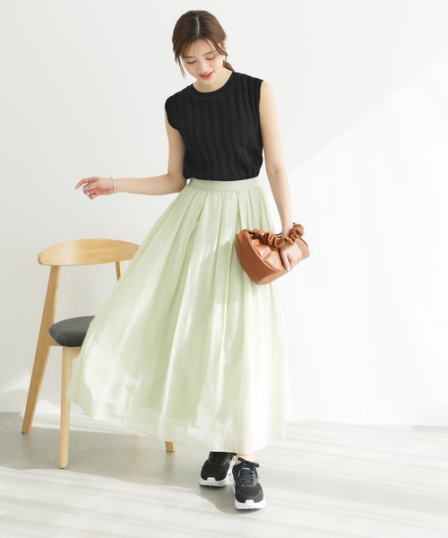 ROPE' PICNIC（ロペピクニック）の「バックパールニットプルオーバー/2WAY・UVカット・洗濯機OK・冷感（ニット/セーター・レディース・ブラック/ベージュ/オフホワイト/ブルー・38）」の5枚目の写真