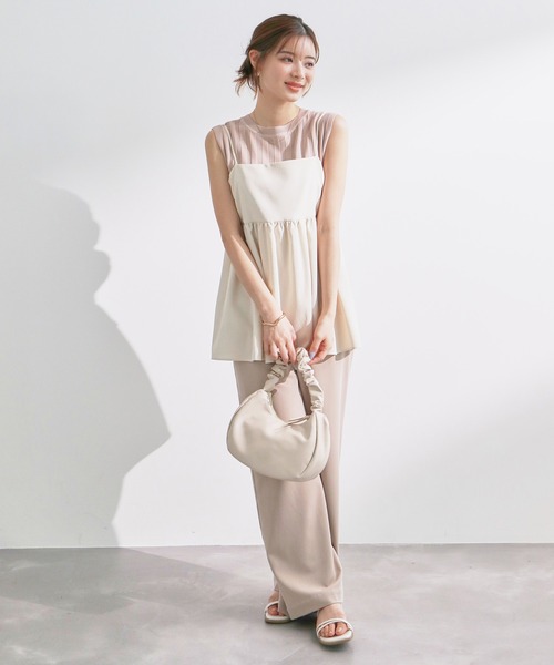 ROPE' PICNIC（ロペピクニック）の「バックパールニットプルオーバー/2WAY・UVカット・洗濯機OK・冷感（ニット/セーター・レディース・ブラック/ベージュ/オフホワイト/ブルー・38）」の14枚目の写真