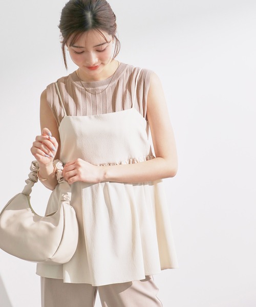 ROPE' PICNIC（ロペピクニック）の「バックパールニットプルオーバー/2WAY・UVカット・洗濯機OK・冷感（ニット/セーター・レディース・ブラック/ベージュ/オフホワイト/ブルー・38）」の15枚目の写真