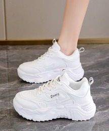 Miniministore | 厚底ダッドスニーカー レースアップ 美脚(スニーカー)