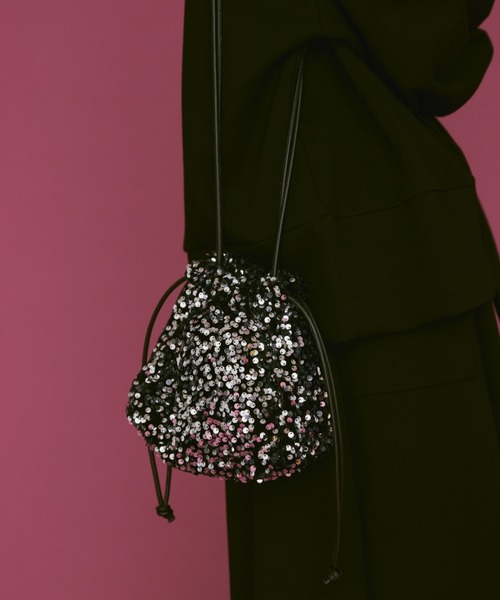 manana suerte（マニャーナスエルテ）の「スパンコール巾着バッグ（ショルダーバッグ・レディース・グリーン/シルバー/ブラック・FREE）」の17枚目の写真