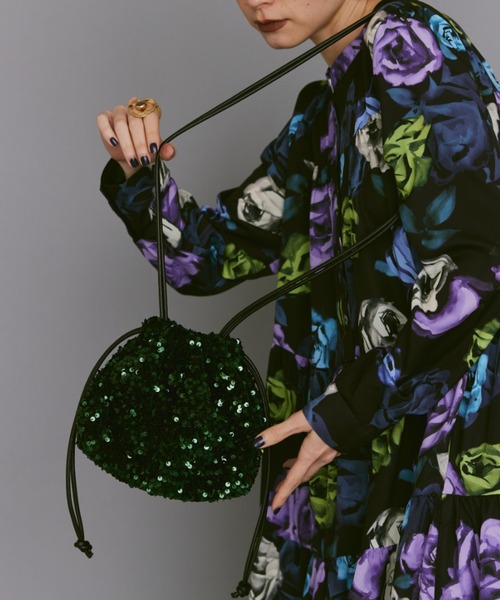 manana suerte（マニャーナスエルテ）の「スパンコール巾着バッグ（ショルダーバッグ・レディース・グリーン/シルバー/ブラック・FREE）」の12枚目の写真