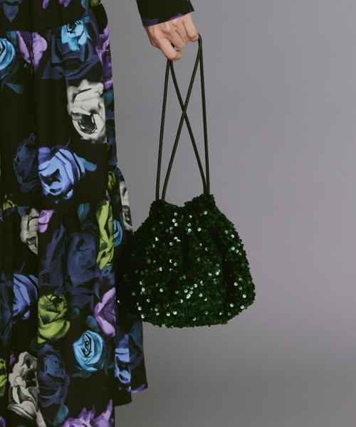 manana suerte（マニャーナスエルテ）の「スパンコール巾着バッグ（ショルダーバッグ・レディース・グリーン/シルバー/ブラック・FREE）」の11枚目の写真