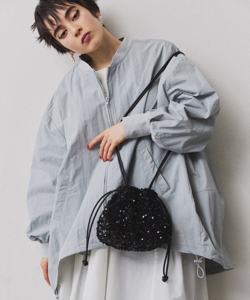 manana suerte（マニャーナスエルテ）の「スパンコール巾着バッグ（ショルダーバッグ・レディース・グリーン/シルバー/ブラック・FREE）」の22枚目の写真