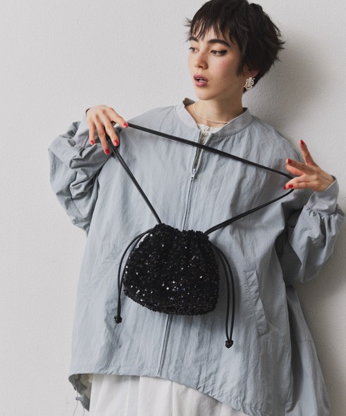 スパンコール巾着バッグ（ショルダーバッグ）｜manana suerte