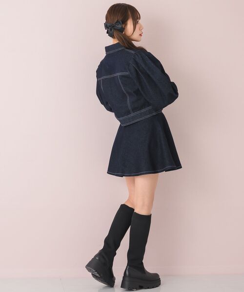 ems excite（エムズエキサイト）の「Gジャン＆SKセット（デニムジャケット・レディース・ブラック/ピンク/ブルー/ライトベージュ・FREE）」の9枚目の写真