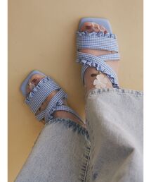 merry jenny | ギンガムcheckフリルサンダル(サンダル)