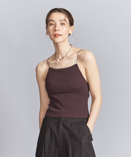 BEAUTY&YOUTH UNITED ARROWS（ビューティーアンドユースユナイテッドアローズ）の「テレコ バッククロス キャミソール（キャミソール・レディース・ブラック/オフホワイト/ターコイズブルー/ダークブラウン・FREE）」の7枚目の写真