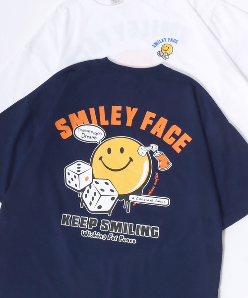 SMILEY FACE(スマイリーフェイス)の「SMILEY FACE/スマイリーフェイス オーバーサイズ バックプリント ロゴ ワンポイント刺繍 半袖Tシャツ/スマイルT/吸水速乾 UVカット/レディース メンズ(Tシャツ/カットソー・レディース・ホワイト系その他3/ブラック系その他2/ブラック/ブラック系その他/ホワイト系その他5/サックスブルー/ホワイト系その他/ライトグリーン/ホワイト/ブラック系その他5/ホワイト系その他4/ブラック系その他3/ホワイト系その他2/ブラック系その他7/ブルー系その他/ネイビー/ブラック系その他6/ブラック系その他4・L/M/LL)」の18枚目の写真