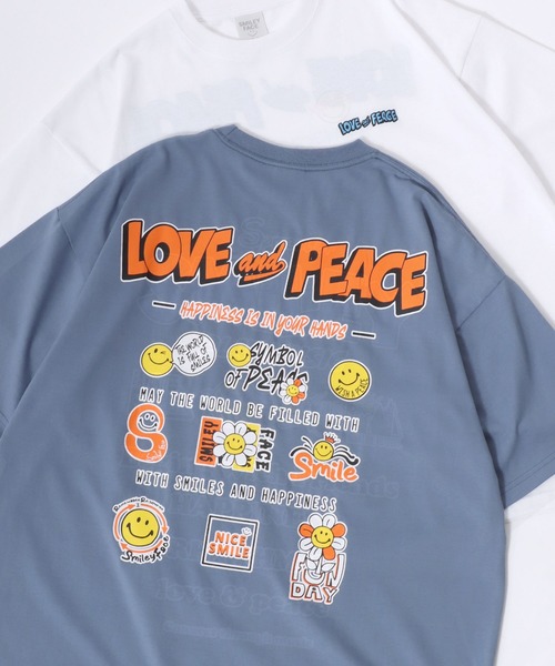 SMILEY FACE(スマイリーフェイス)の「SMILEY FACE/スマイリーフェイス オーバーサイズ バックプリント ロゴ ワンポイント刺繍 半袖Tシャツ/スマイルT/吸水速乾 UVカット/レディース メンズ(Tシャツ/カットソー・レディース・ホワイト系その他3/ブラック系その他2/ブラック/ブラック系その他/ホワイト系その他5/サックスブルー/ホワイト系その他/ライトグリーン/ホワイト/ブラック系その他5/ホワイト系その他4/ブラック系その他3/ホワイト系その他2/ブラック系その他7/ブルー系その他/ネイビー/ブラック系その他6/ブラック系その他4・L/M/LL)」の17枚目の写真