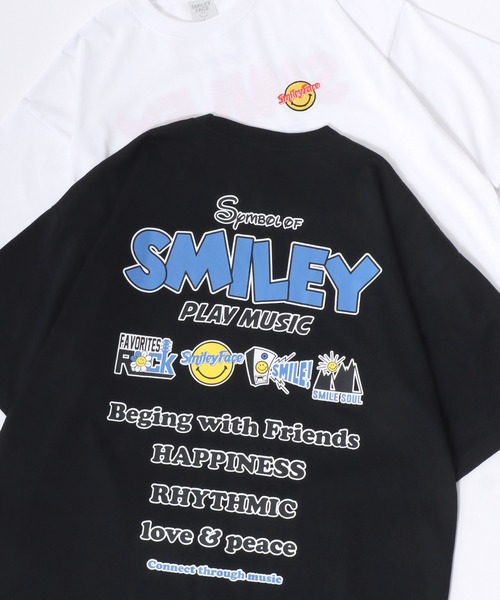 SMILEY FACE(スマイリーフェイス)の「SMILEY FACE/スマイリーフェイス オーバーサイズ バックプリント ロゴ ワンポイント刺繍 半袖Tシャツ/スマイルT/吸水速乾 UVカット/レディース メンズ(Tシャツ/カットソー・レディース・ホワイト系その他3/ブラック系その他2/ブラック/ブラック系その他/ホワイト系その他5/サックスブルー/ホワイト系その他/ライトグリーン/ホワイト/ブラック系その他5/ホワイト系その他4/ブラック系その他3/ホワイト系その他2/ブラック系その他7/ブルー系その他/ネイビー/ブラック系その他6/ブラック系その他4・L/M/LL)」の9枚目の写真