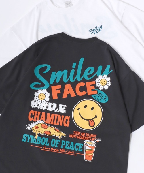 SMILEY FACE(スマイリーフェイス)の「SMILEY FACE/スマイリーフェイス オーバーサイズ バックプリント ロゴ ワンポイント刺繍 半袖Tシャツ/スマイルT/吸水速乾 UVカット/レディース メンズ(Tシャツ/カットソー・レディース・ホワイト系その他3/ブラック系その他2/ブラック/ブラック系その他/ホワイト系その他5/サックスブルー/ホワイト系その他/ライトグリーン/ホワイト/ブラック系その他5/ホワイト系その他4/ブラック系その他3/ホワイト系その他2/ブラック系その他7/ブルー系その他/ネイビー/ブラック系その他6/ブラック系その他4・L/M/LL)」の14枚目の写真