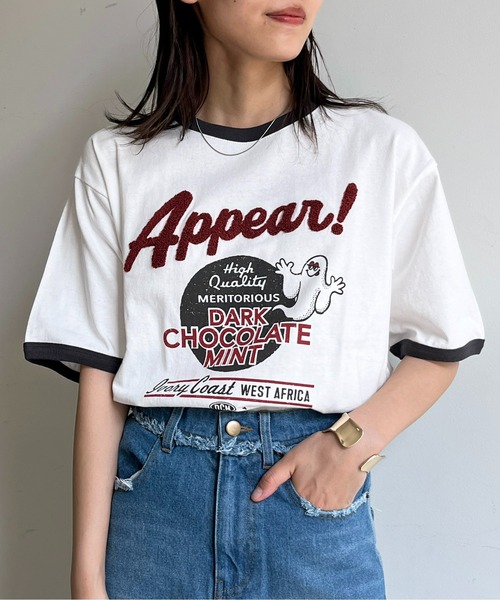 CPCM(シーピーシーエム)の「アソート刺繍T(Tシャツ/カットソー・メンズ・ホワイト系その他/ネイビー/イエロー/オフホワイト/ブラック/ホワイト/キナリ/ホワイト系その他2/チャコールグレー/ホワイト系その他3・MEDIUM/LARGE/X-LARGE)」の4枚目の写真