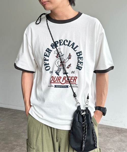CPCM(シーピーシーエム)の「アソート刺繍T(Tシャツ/カットソー・メンズ・ホワイト系その他/ネイビー/イエロー/オフホワイト/ブラック/ホワイト/キナリ/ホワイト系その他2/チャコールグレー/ホワイト系その他3・MEDIUM/LARGE/X-LARGE)」の7枚目の写真