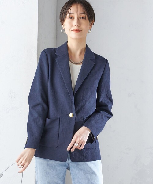 完売品　SHIPS for women シングル テーラード ジャケット セール】〈手洗い可能〉シングル テーラード ジャケット