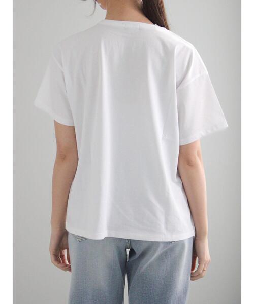 Te chichi(テチチ)の「ワンポイント刺繍Tシャツ(Tシャツ/カットソー・レディース・レッド/ゴールド/シルバー・F)」の8枚目の写真