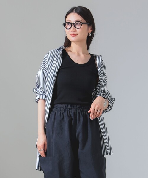 Demi-Luxe BEAMS(デミルクス ビームス)の「丸胴 テレコ タンクトップ(タンクトップ・レディース・ブラック/レッド系その他6/ベージュ/ホワイト/ホワイト系その他2・ONE SIZE)」の13枚目の写真