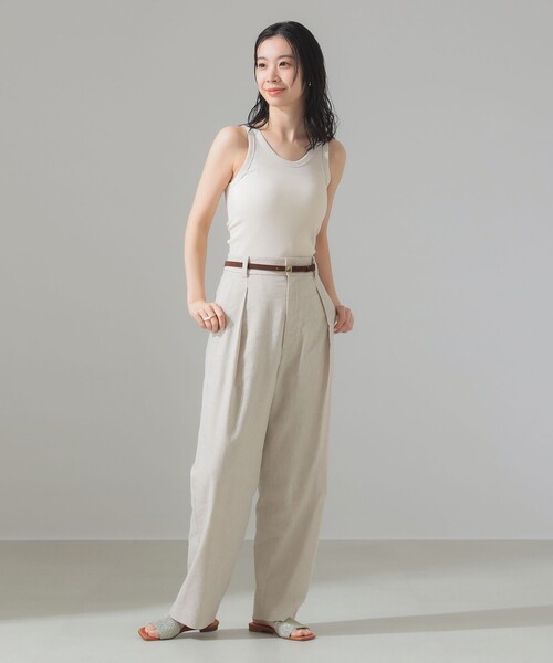 Demi-Luxe BEAMS(デミルクス ビームス)の「丸胴 テレコ タンクトップ(タンクトップ・レディース・ブラック/レッド系その他6/ベージュ/ホワイト/ホワイト系その他2・ONE SIZE)」の14枚目の写真
