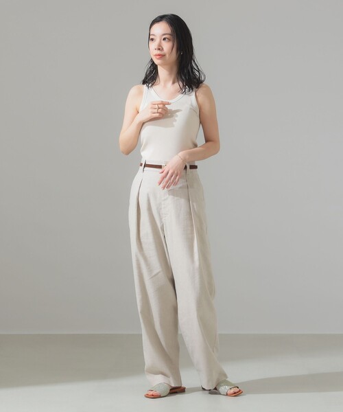 Demi-Luxe BEAMS(デミルクス ビームス)の「丸胴 テレコ タンクトップ(タンクトップ・レディース・ブラック/レッド系その他6/ベージュ/ホワイト/ホワイト系その他2・ONE SIZE)」の16枚目の写真