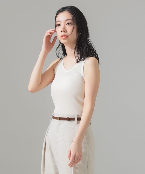 Demi-Luxe BEAMS(デミルクス ビームス)の「丸胴 テレコ タンクトップ(タンクトップ・レディース・ブラック/レッド系その他6/ベージュ/ホワイト/ホワイト系その他2・ONE SIZE)」の17枚目の写真