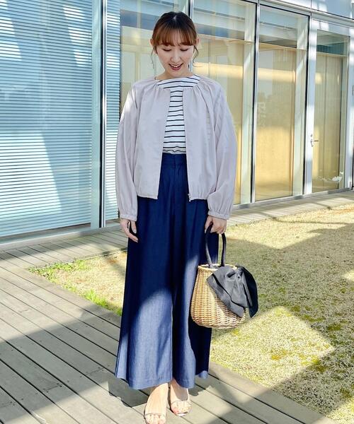 couture brooch（クチュールブローチ）の「◆新色追加【洗える】パール調釦シャンブレーデニムライクパンツ（その他パンツ・レディース・ライトブルー/ネイビー/ブラック・40/38/36/42）」の11枚目の写真