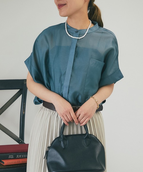 un dix cors（アンディコール）の「シアーボックスシャツ（シャツ/ブラウス・レディース・ブラック/ブルー/ホワイト系その他/グリーン系その他・FREE）」の20枚目の写真