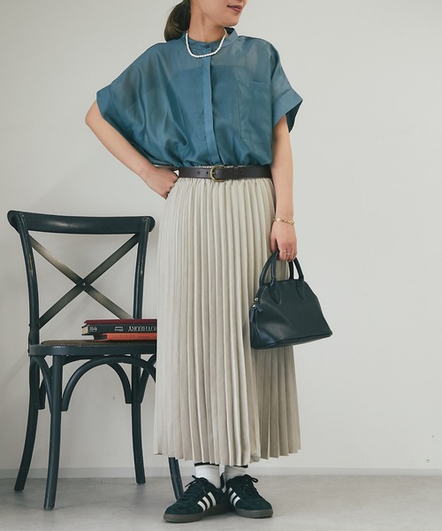 un dix cors（アンディコール）の「シアーボックスシャツ（シャツ/ブラウス・レディース・ブラック/ブルー/ホワイト系その他/グリーン系その他・FREE）」の12枚目の写真