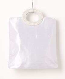 SMILE ORCHID | パールハンドルサテンクラッチパーティーバッグトートバッグ(トートバッグ)