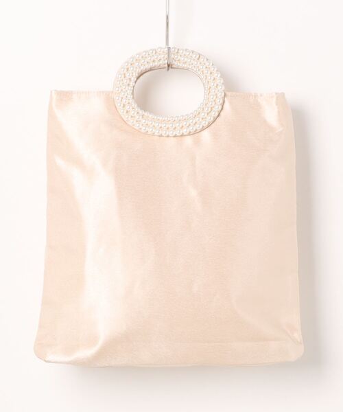 SMILE ORCHID（スマイルオーキッド）の「パールハンドルサテンクラッチパーティーバッグトートバッグ（トートバッグ・レディース・シルバー/ブラック/ゴールド・FREE）」の3枚目の写真