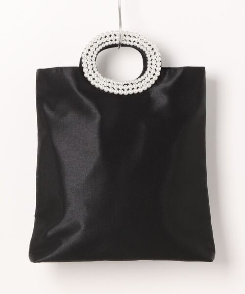 SMILE ORCHID（スマイルオーキッド）の「パールハンドルサテンクラッチパーティーバッグトートバッグ（トートバッグ・レディース・シルバー/ブラック/ゴールド・FREE）」の4枚目の写真