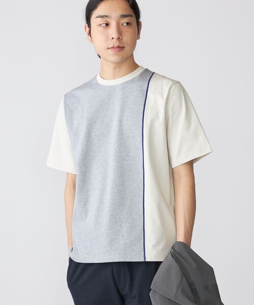 SHIPS(シップス)の「SHIPS: スイッチ パネル Tシャツ(Tシャツ/カットソー・メンズ・オフホワイト/ネイビー/チャコールグレー・LARGE/MEDIUM/SMALL/X-LARGE)」の2枚目の写真
