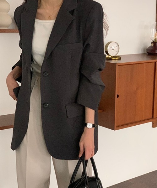 オーバーフィットツーボタンハーフジャケット（テーラードジャケット）｜by muni:r（バイ ムニール） 6,494円