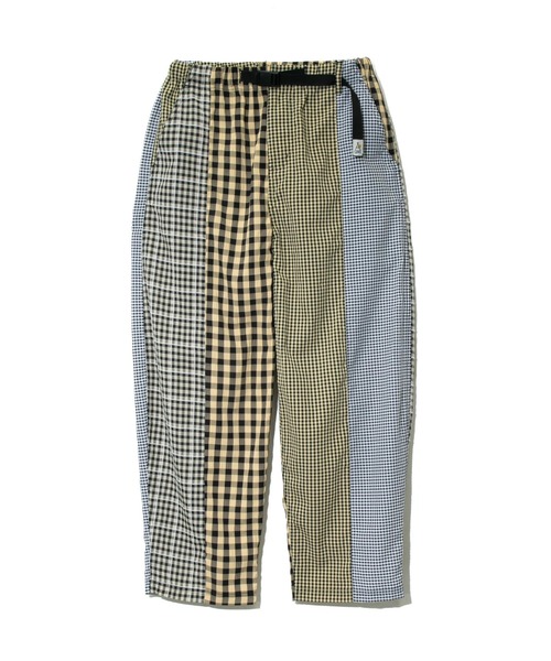 go slow caravan（ゴースローキャラバン）の「ストライプ/チェックサイド切替パンツ W（その他パンツ・レディース・パープル系その他2/ホワイト系その他/グリーン系その他2/イエロー系その他・FREE）」の5枚目の写真