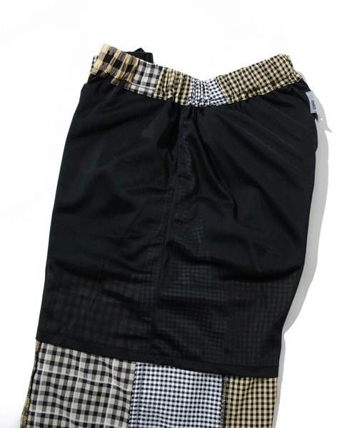 go slow caravan（ゴースローキャラバン）の「ストライプ/チェックサイド切替パンツ W（その他パンツ・レディース・パープル系その他2/ホワイト系その他/グリーン系その他2/イエロー系その他・FREE）」の10枚目の写真